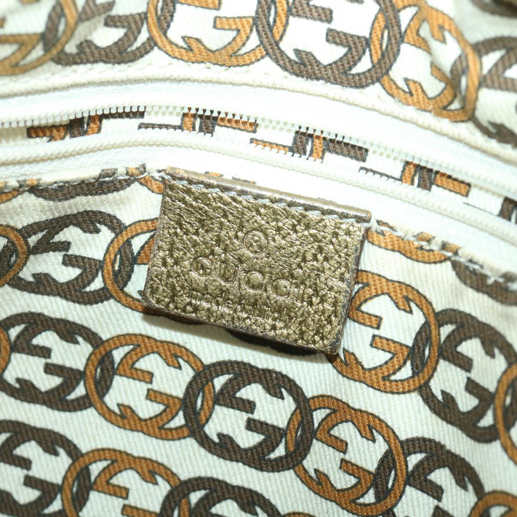 GUCCI GG Canvas Shoulder Bag Beige Gold 163805  38395