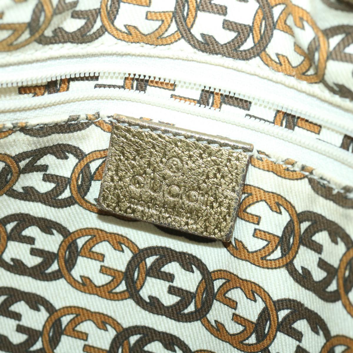 GUCCI GG Canvas Shoulder Bag Beige Gold 163805  38395