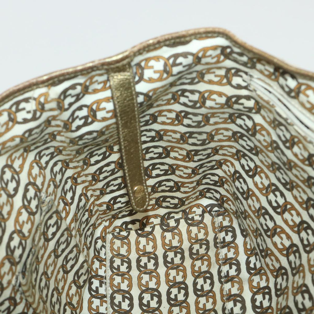 GUCCI GG Canvas Shoulder Bag Beige Gold 163805  38395