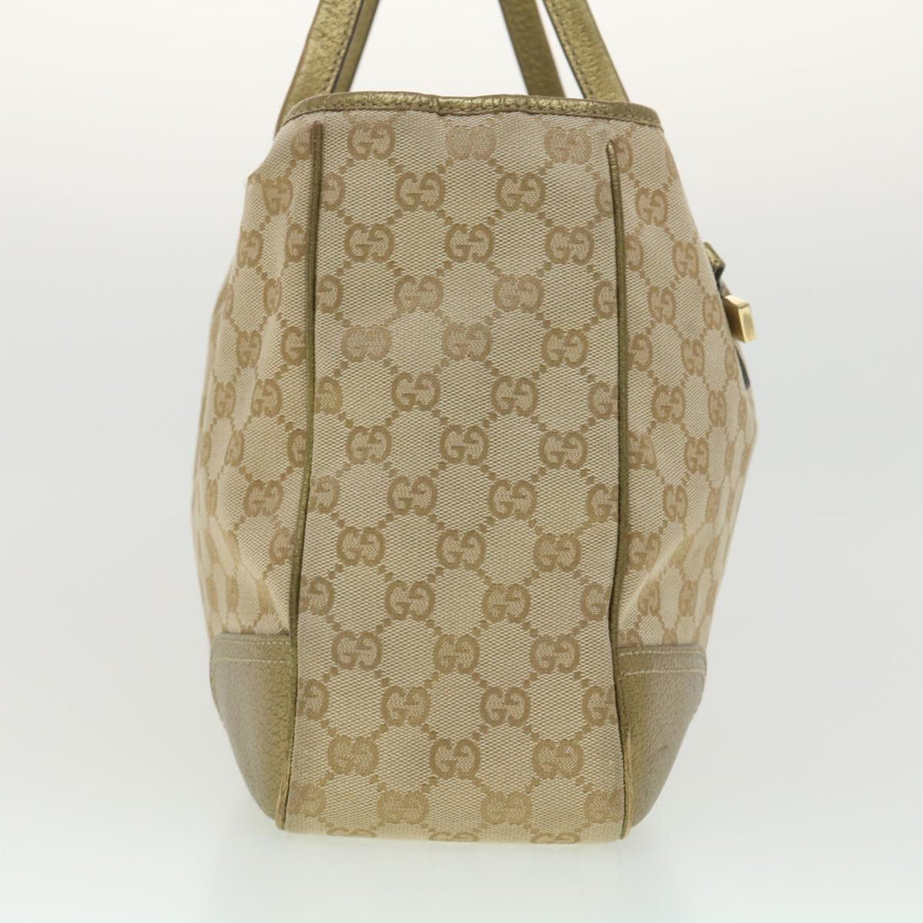 GUCCI GG Canvas Shoulder Bag Beige Gold 163805  38395