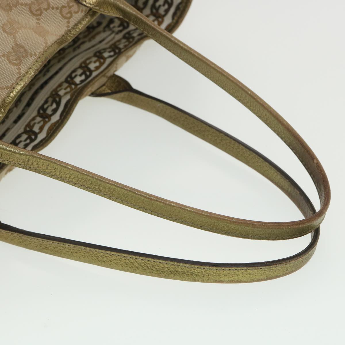 GUCCI GG Canvas Shoulder Bag Beige Gold 163805  38395