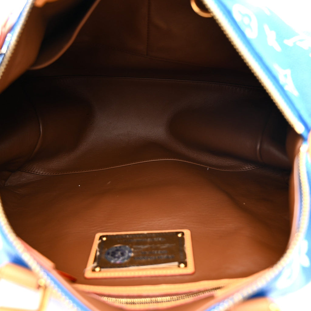 Louis Vuitton Calfskin Monogram Speedy P9 Bandouliere 40 Blue