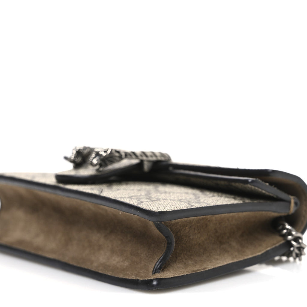 Gucci GG Supreme Monogram Super Mini Dionysus Shoulder Bag Taupe