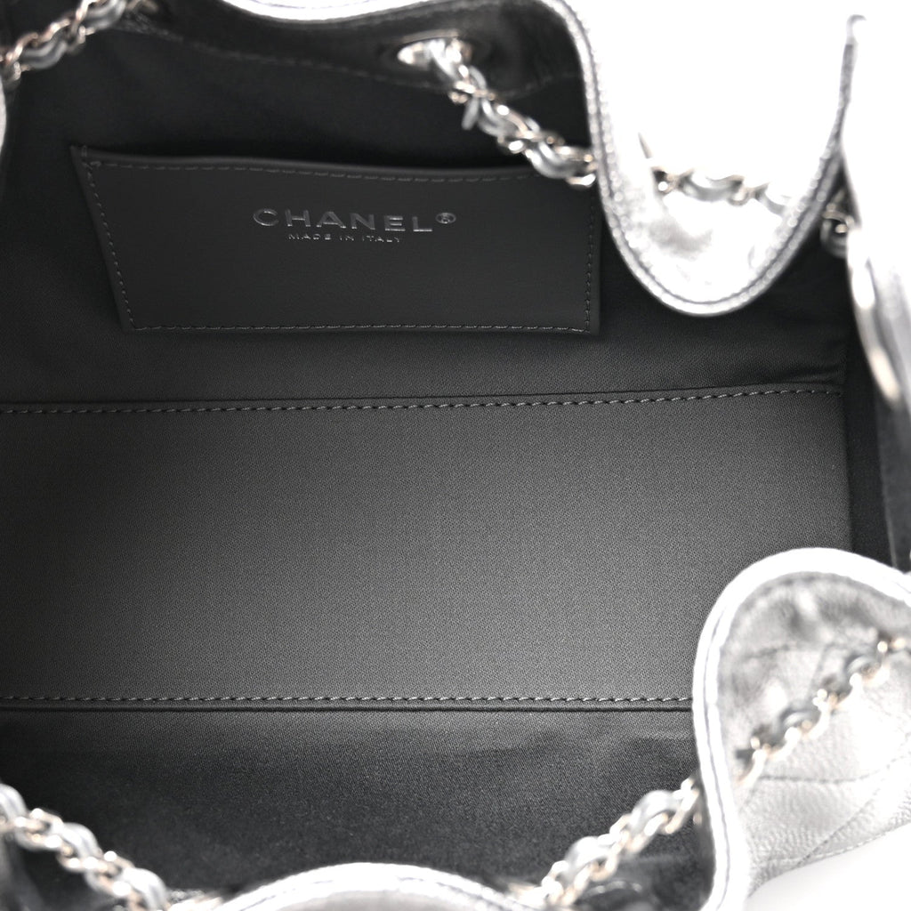 Chanel Metallic Caviar Quilted Mini Chanel 25 Handbag Anthracite