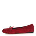 Gucci Suede Micro GG Horsebit Womens Kensington Moccasin Loafers 37  Rosso Ancora