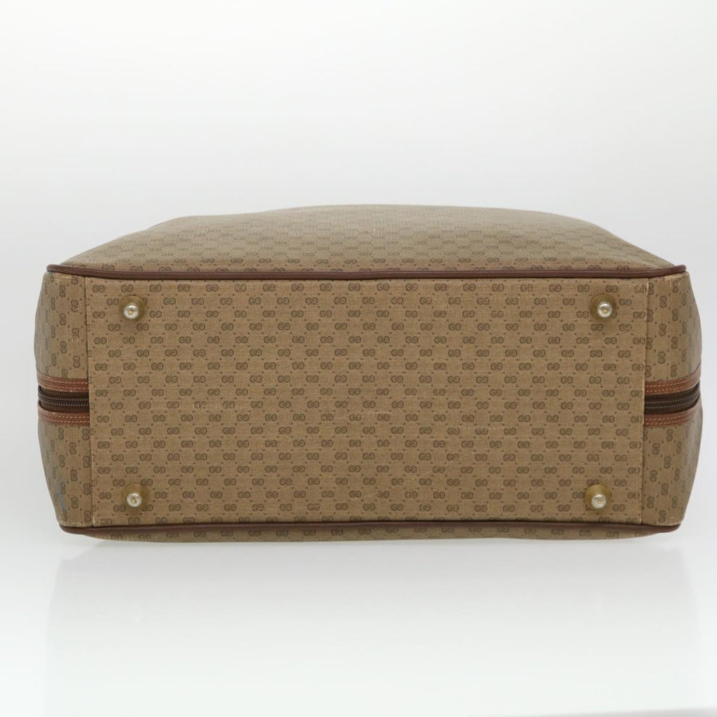 GUCCI Web Sherry Line Micro GG Canvas Boston Bag PVC Leather Brown  38417