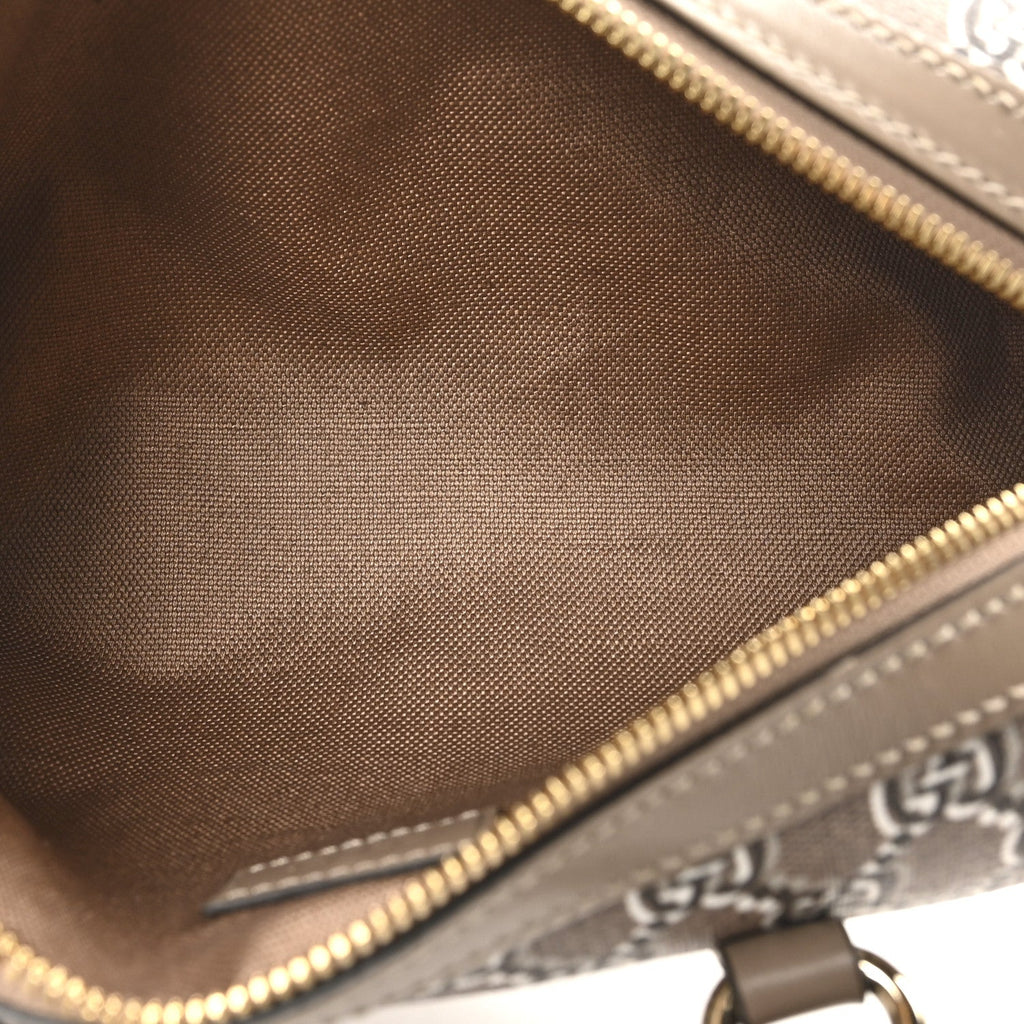 Gucci GG Shadow Monogram Ophidia Top Handle Bowler Bag Taupe