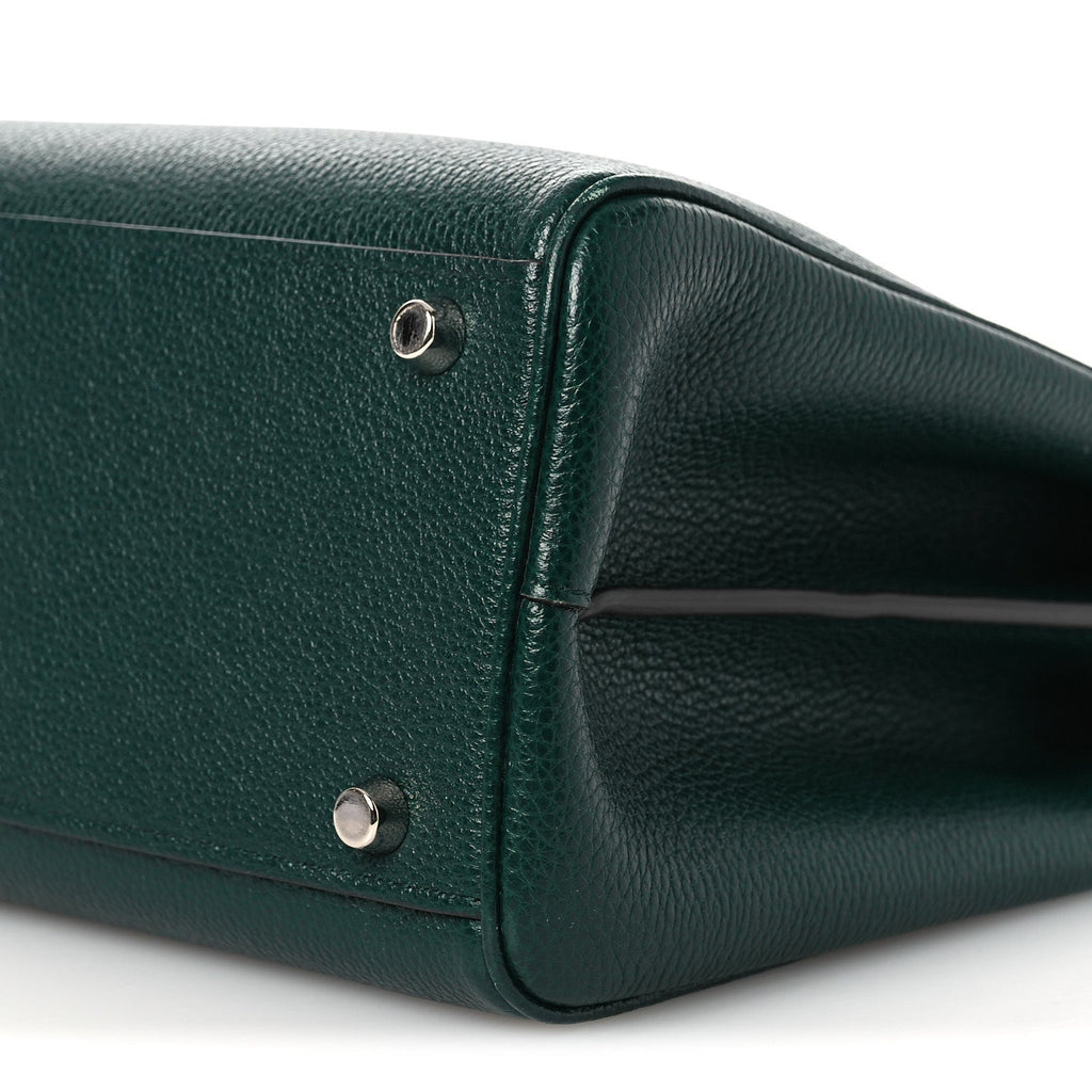 Gucci Grainy Calfskin Medium Zumi Top Handle Bag Vintage Green