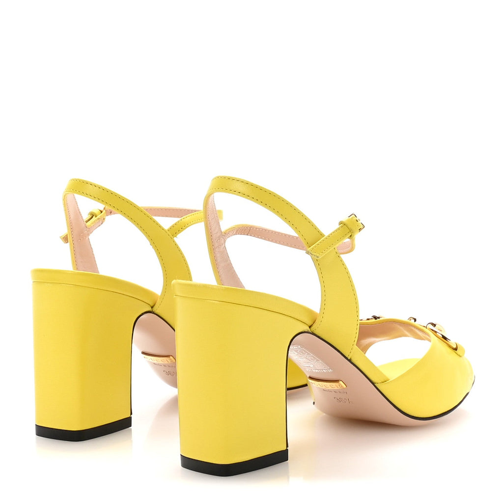 Gucci Malaga Kid Horsebit Lady 75mm Sandals 36.5 Acid Lime