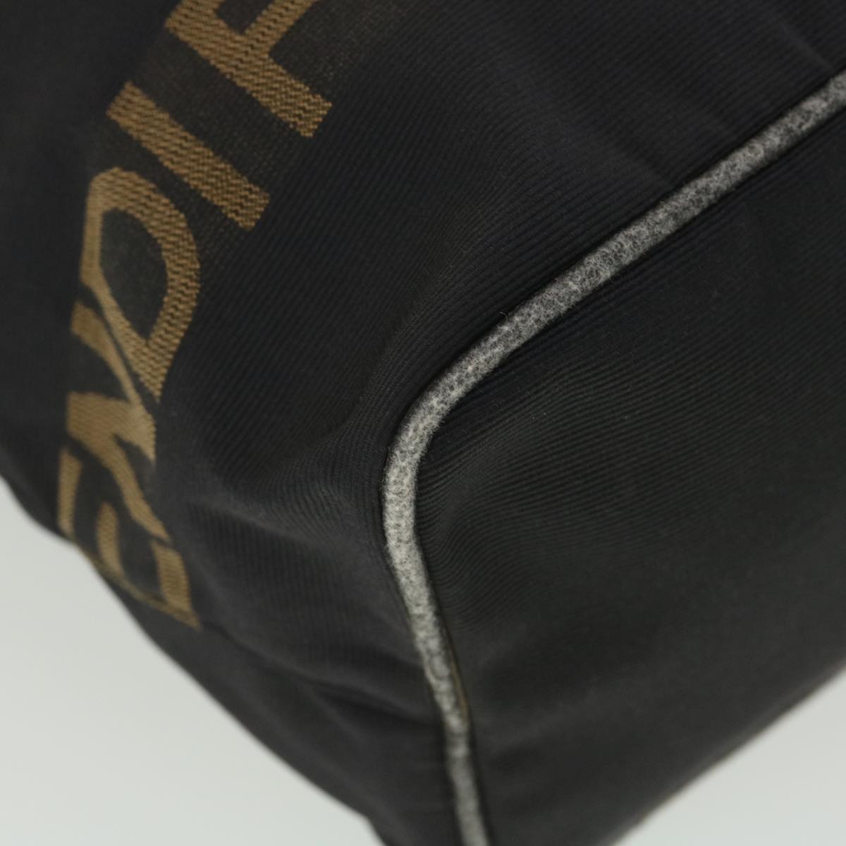 FENDI Hand Bag Nylon Black Brown  38483