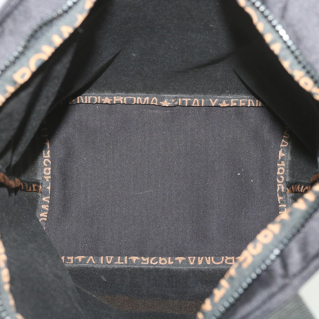 FENDI Hand Bag Nylon Black Brown  38483