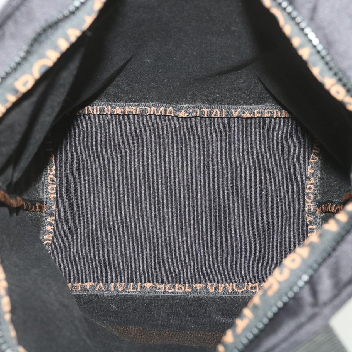 FENDI Hand Bag Nylon Black Brown  38483