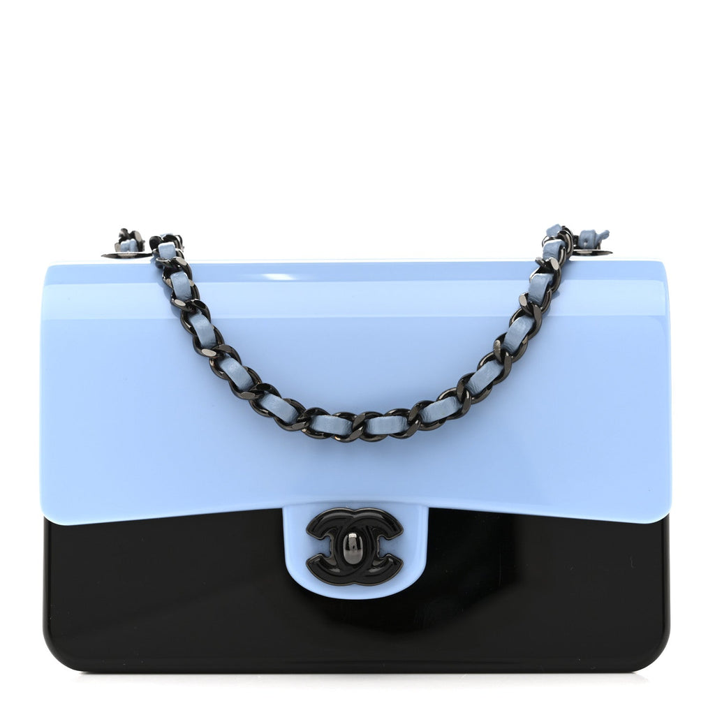 Chanel Plexiglass Plexi Coco Bag Black Blue