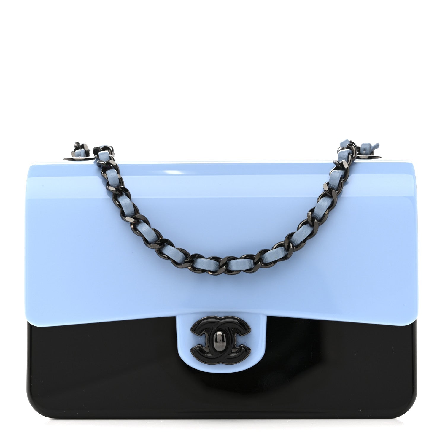 Chanel Plexiglass Plexi Coco Bag Black Blue