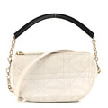 Christian Dior Lambskin Cannage Small Dior Vibe Hobo Bag White
