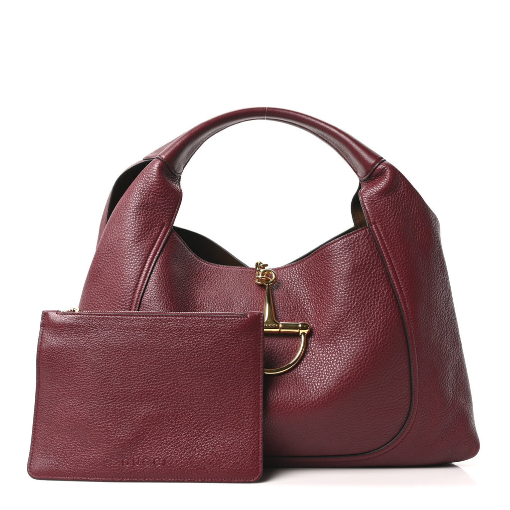 Gucci Grained Calfskin Softbit Maxi Shoulder Bag Rosso Ancora Red