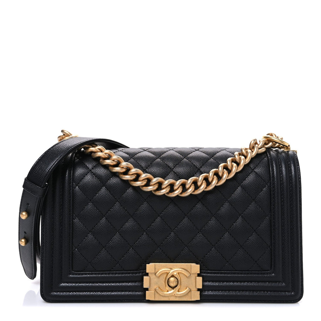 Chanel Caviar Quilted Medium Boy Flap Black