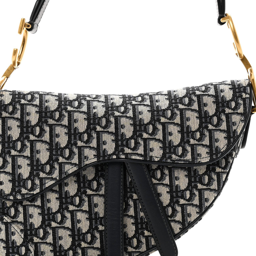 Christian Dior Oblique Saddle Bag Blue
