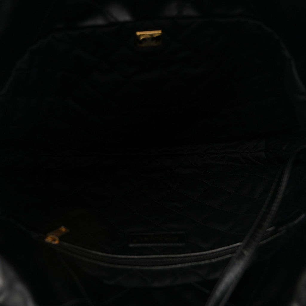 Chanel Shiny Calfskin Quilted Small Chanel 22 Black