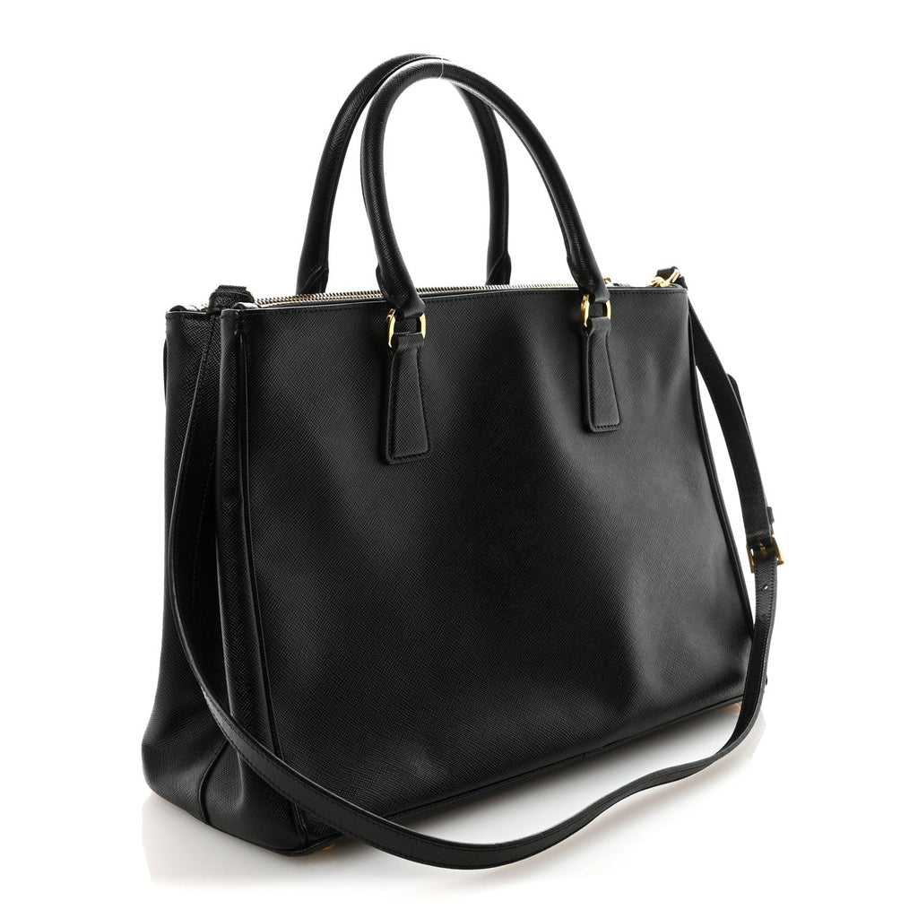 Prada Saffiano Lux Large Galleria Double Zip Tote Black
