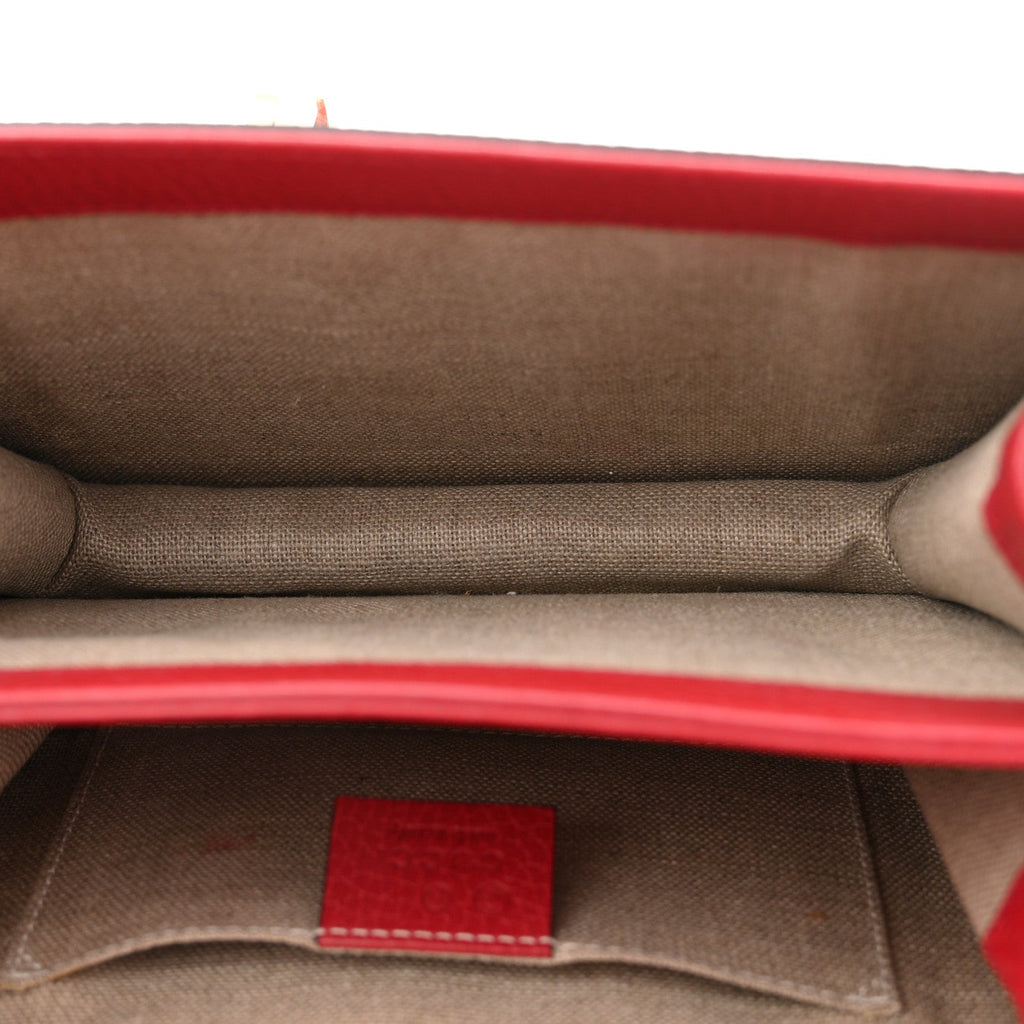 Gucci Dollar Calfskin Small Interlocking G Shoulder Bag Red