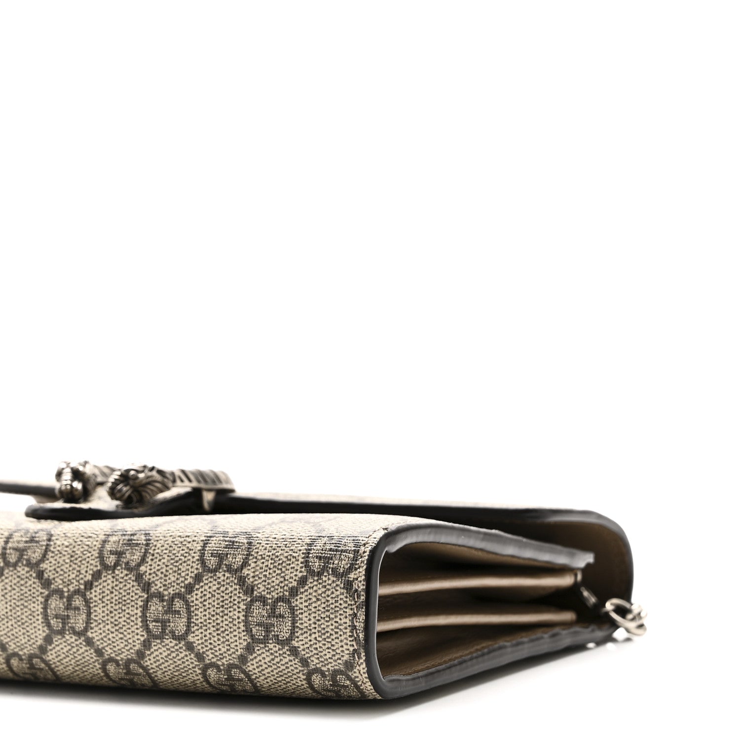 Gucci GG Supreme Monogram Mini Dionysus Chain Wallet Beige Taupe