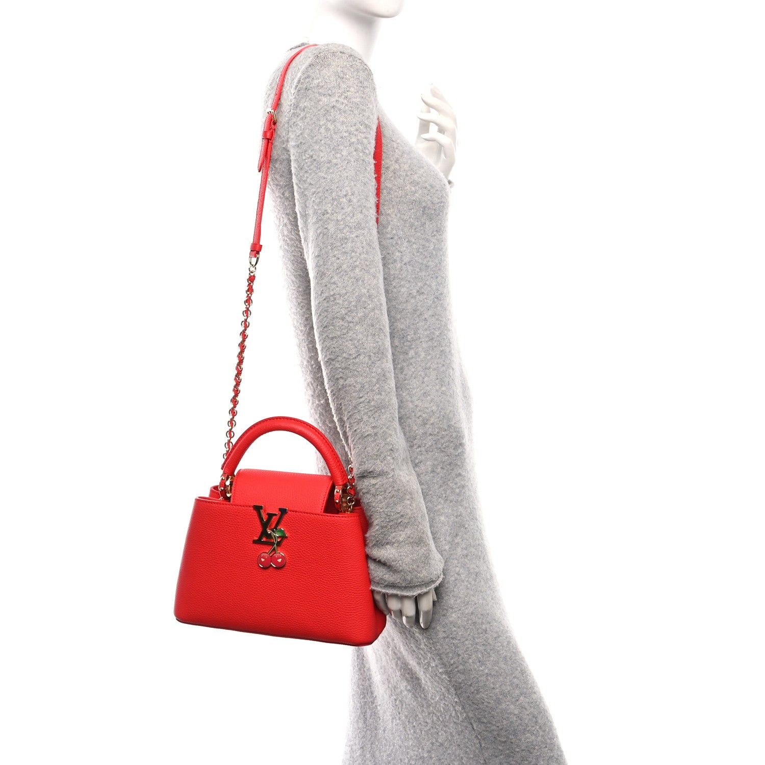 Louis Vuitton LV X TM Taurillon Cerises Capucines BB Rouge