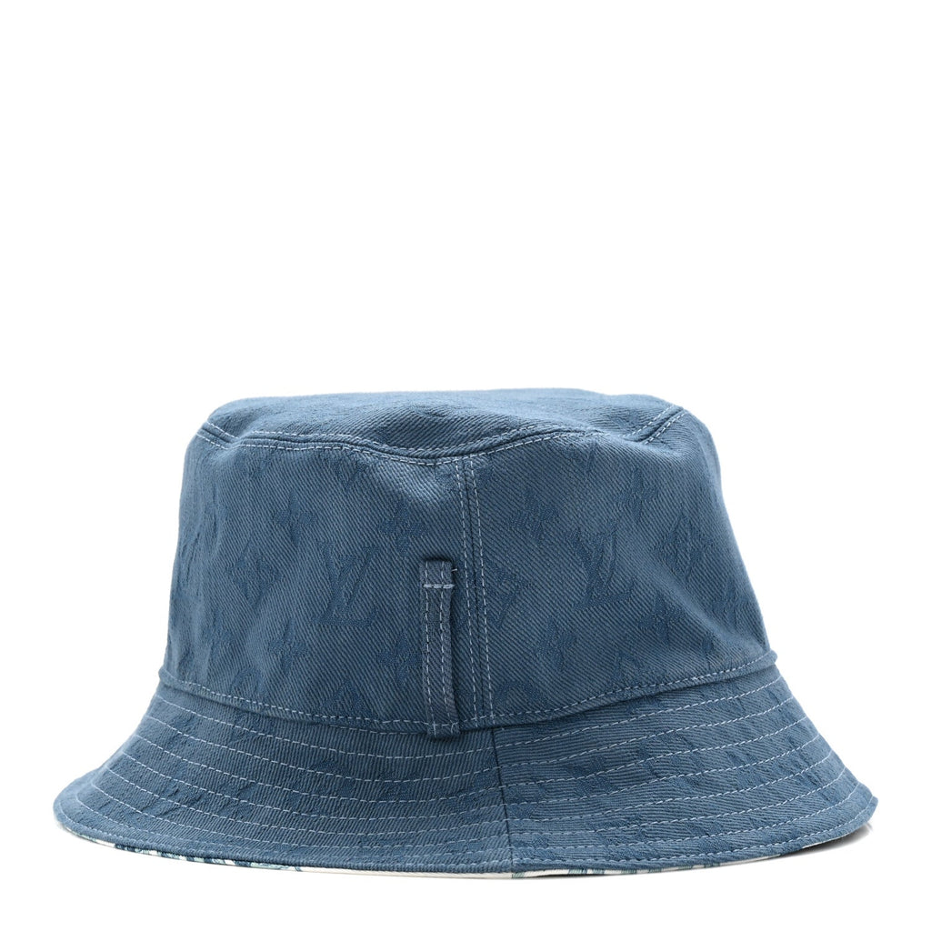 Louis Vuitton Cotton LV Play Monogram Aquagarden Reversible Bucket Hat Blue