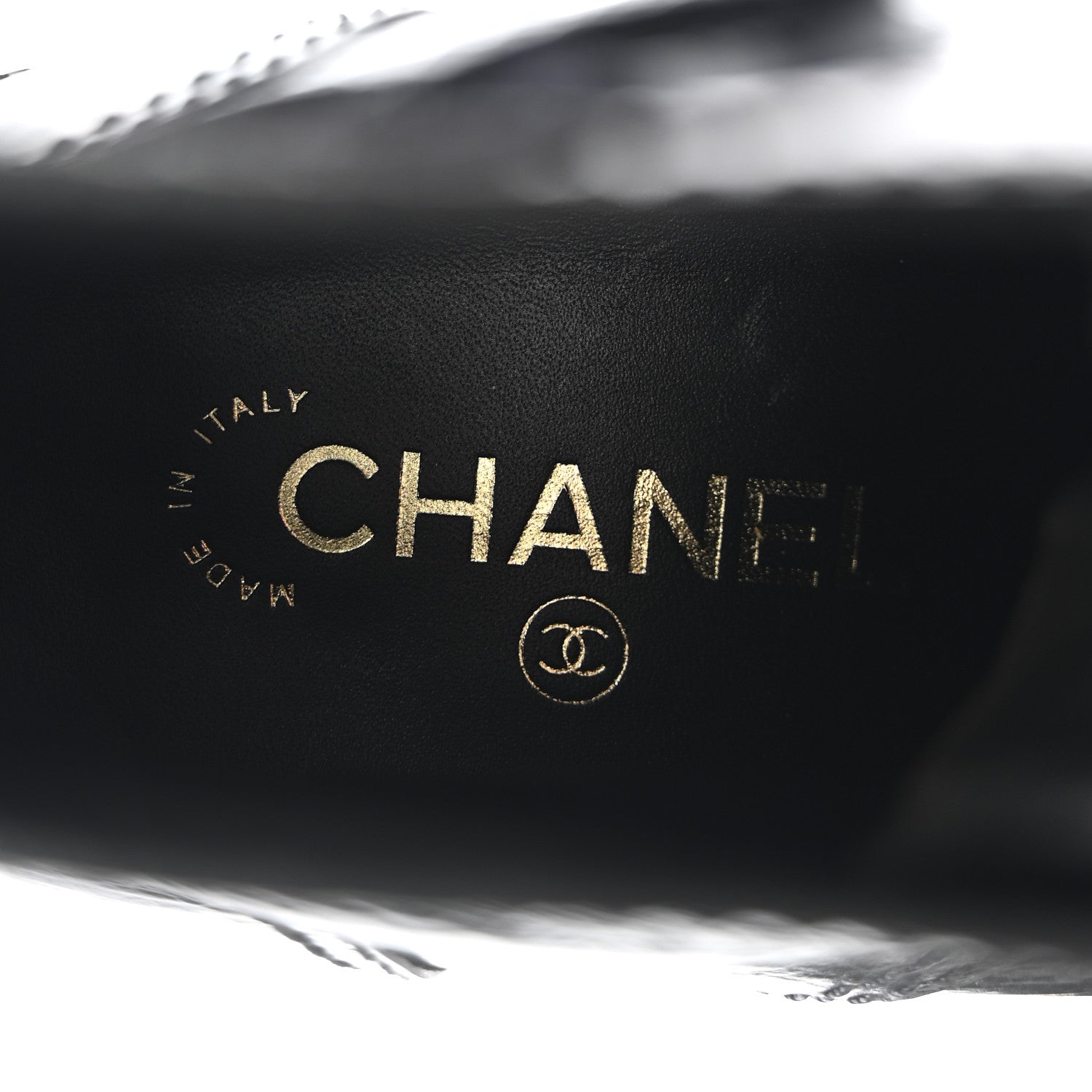 Chanel Shiny Calfskin Velvet Pearl Combat Short Boots 38 Black