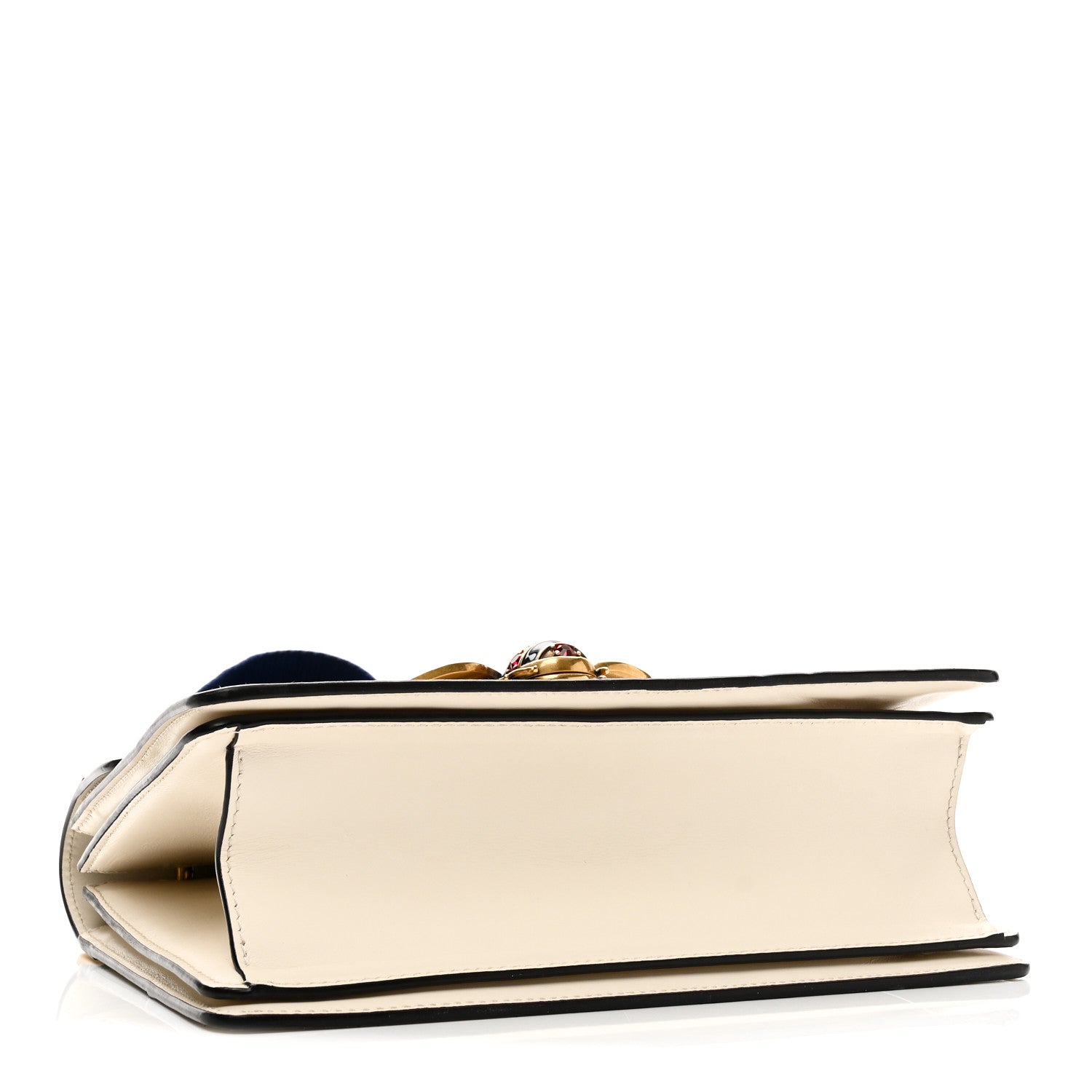 Gucci Calfskin Sylvie Web Small Queen Margaret Top Handle Bag White