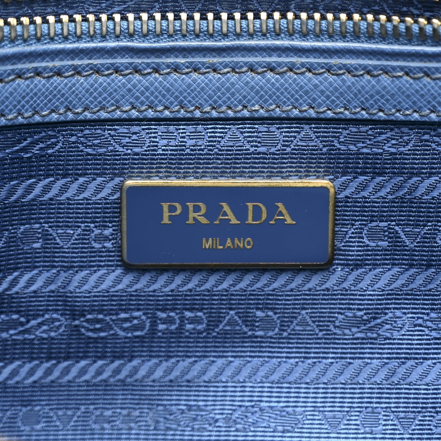 Prada Saffiano Small Galleria Double Zip Tote Cobalto