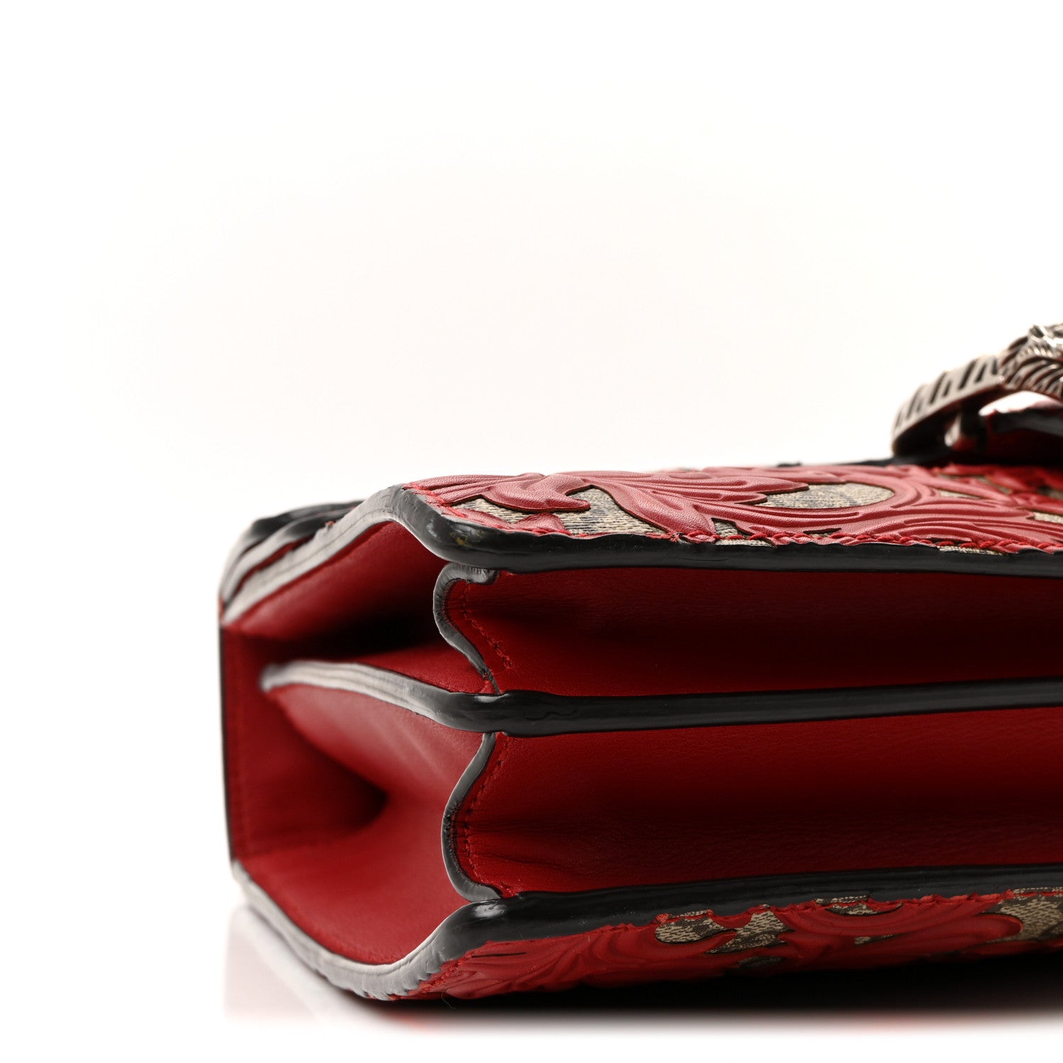 Gucci GG Supreme Monogram Arabesque Medium Dionysus Shoulder Bag Hibiscus Red