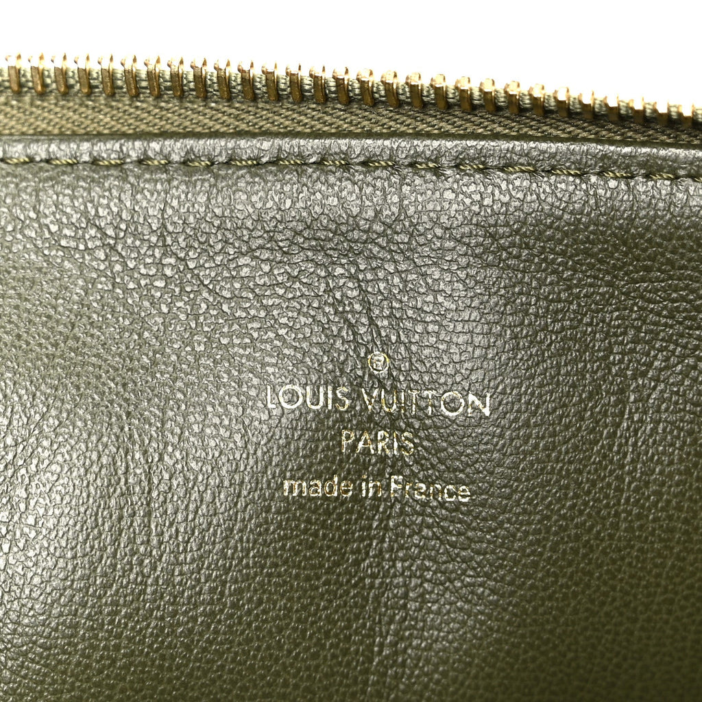 Louis Vuitton Lambskin Embossed Monogram Coussin MM Khaki