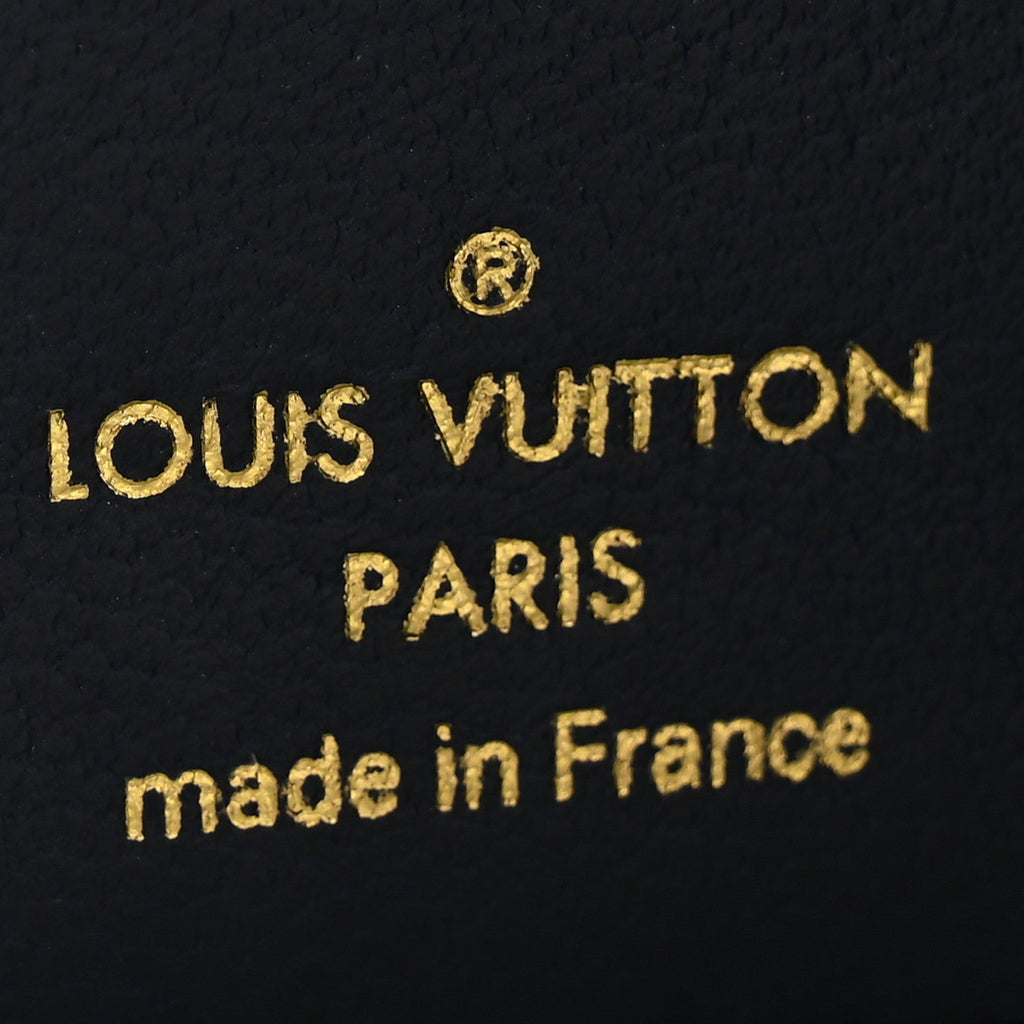 Louis Vuitton Denim Effect Lambskin Embossed Monogram Lou Coussin Wallet Navy