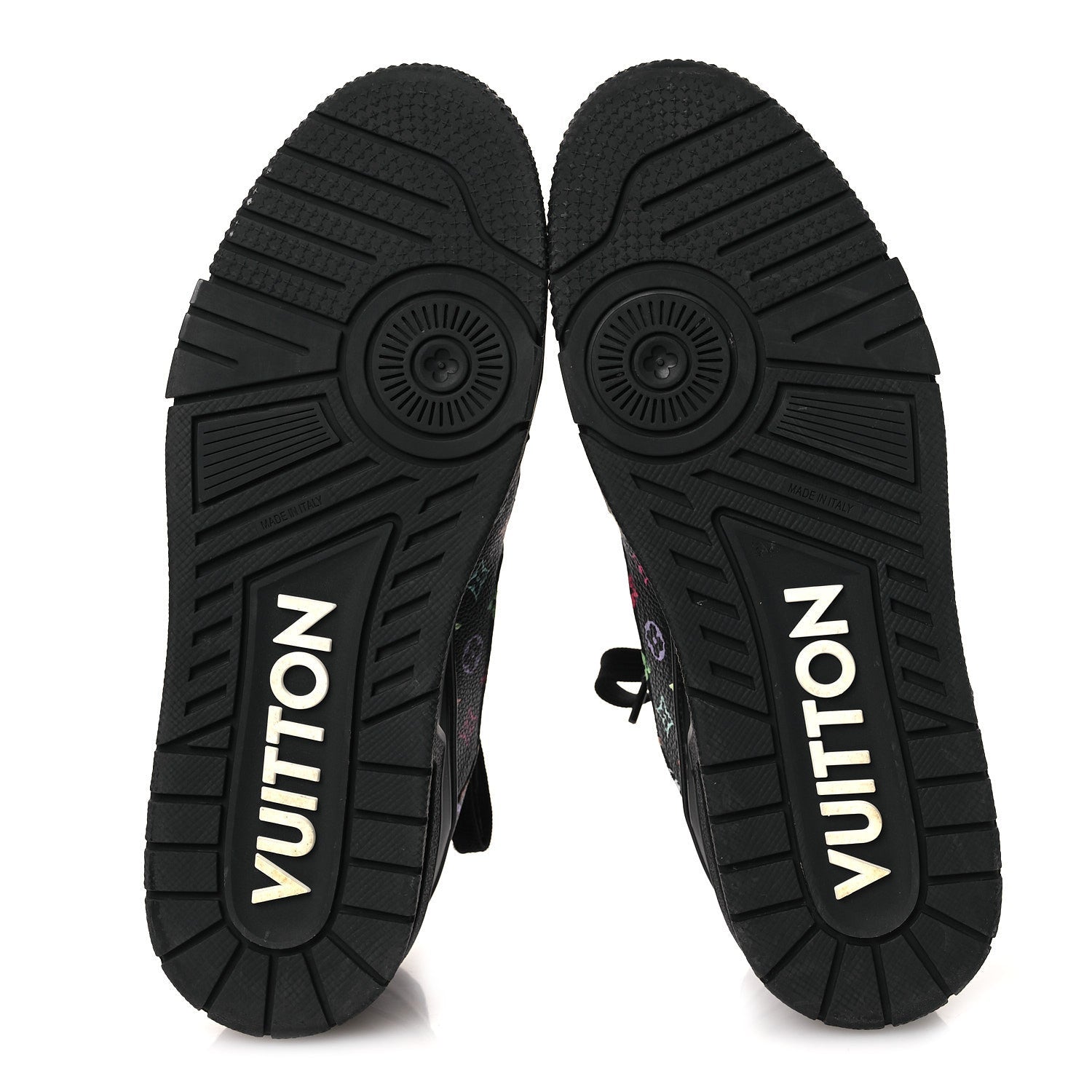 Louis Vuitton LV X TM Calfskin Monogram Multicolor Womens LV Trainer Sneakers 40 Black