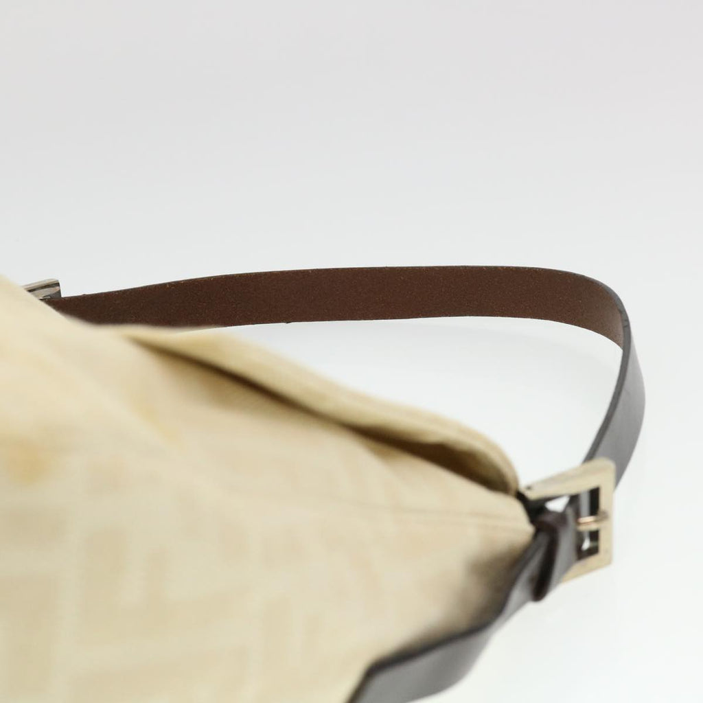 FENDI Zucca Canvas Mamma Baguette Shoulder Bag Cream 2119 26325 009 Auth 38788