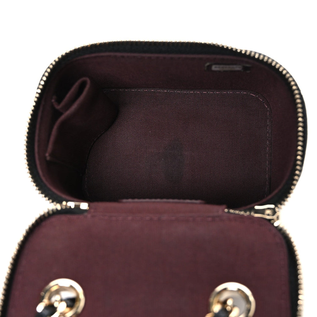 Chanel Caviar Quilted Mini Vanity Case With Chain Black