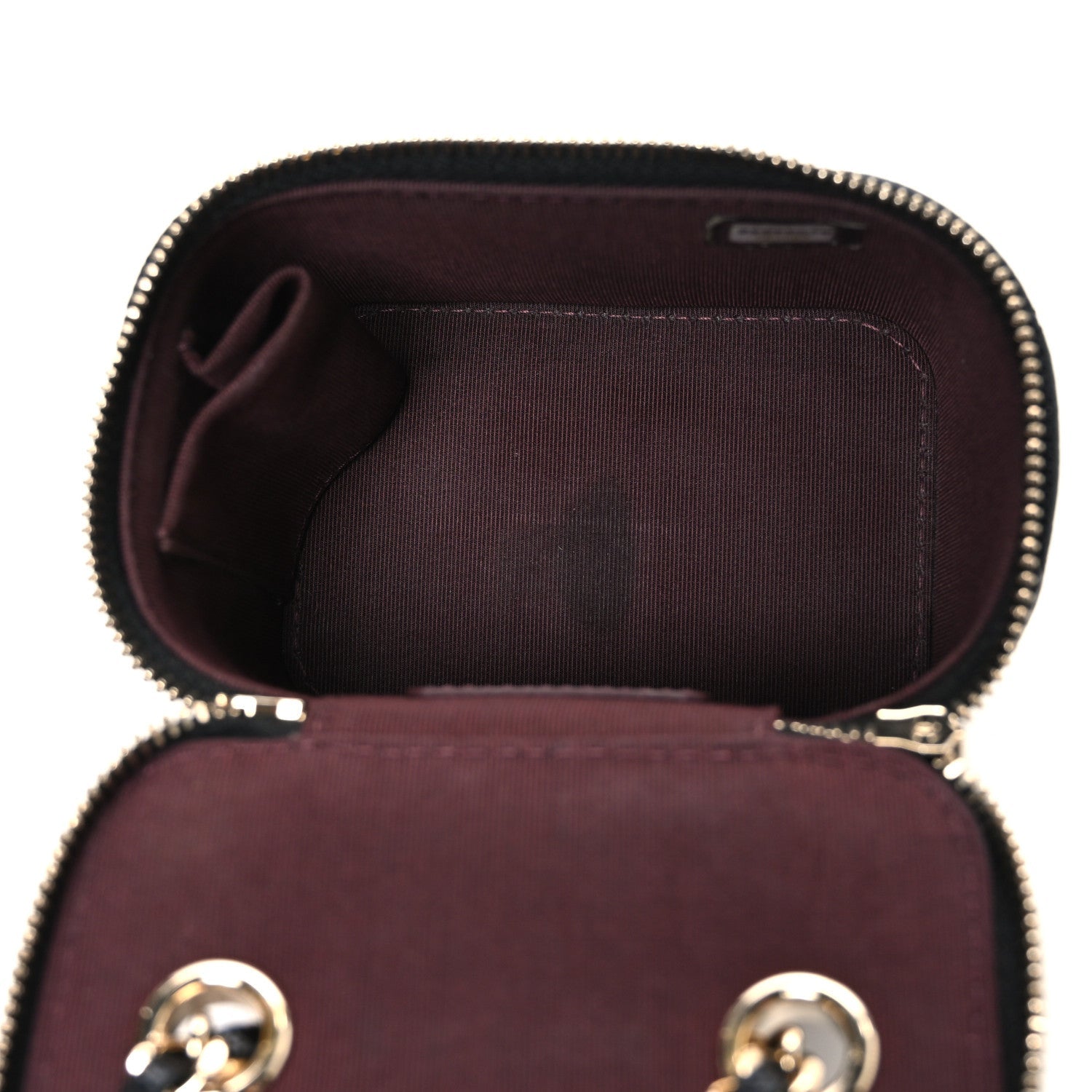 Chanel Caviar Quilted Mini Vanity Case With Chain Black