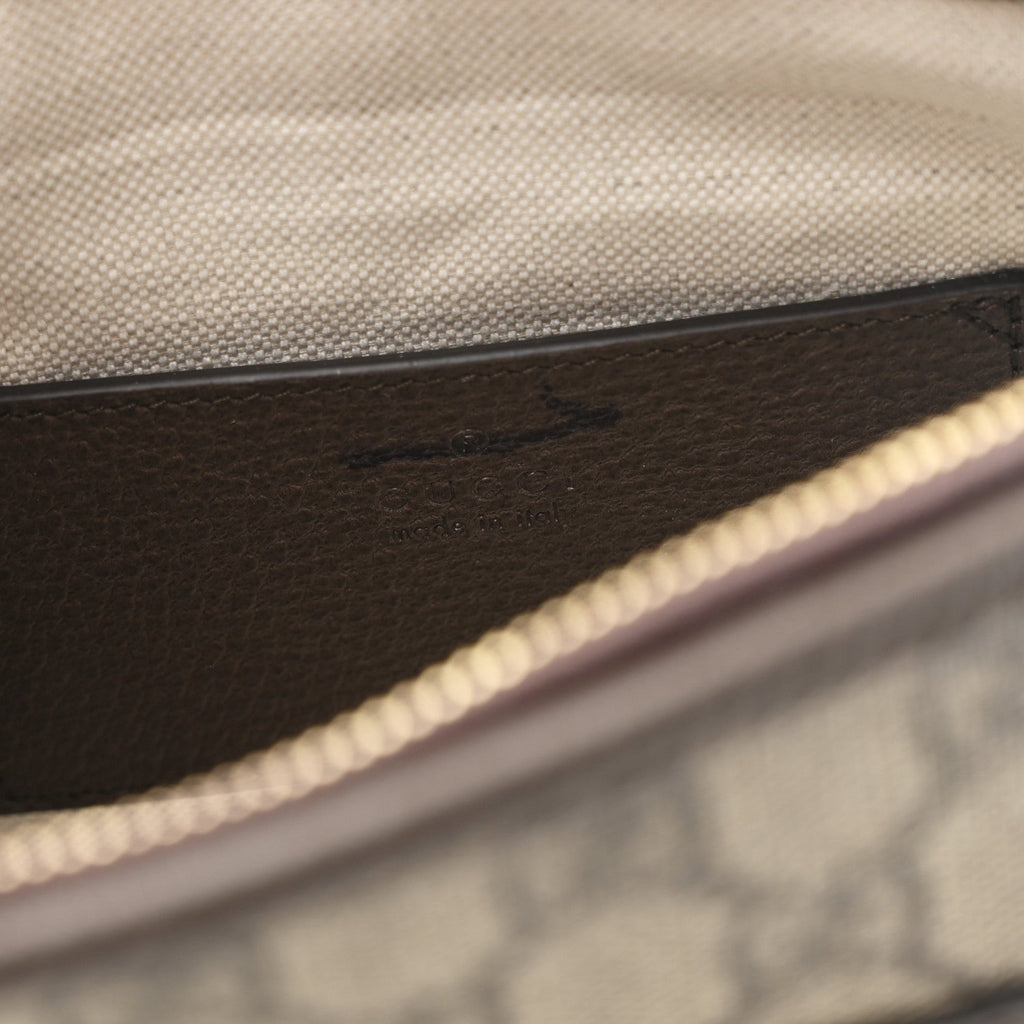 Gucci GG Supreme Monogram Web Ophidia Chain Shoulder Bag Brown