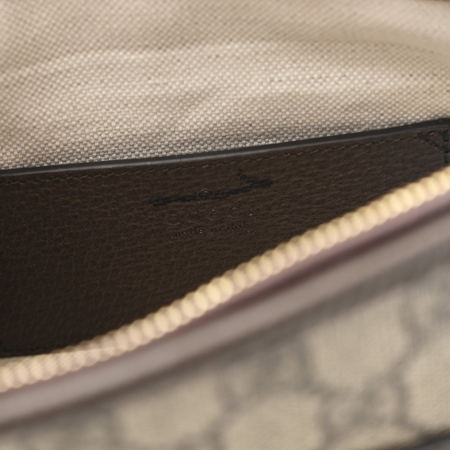 Gucci GG Supreme Monogram Web Ophidia Chain Shoulder Bag Brown
