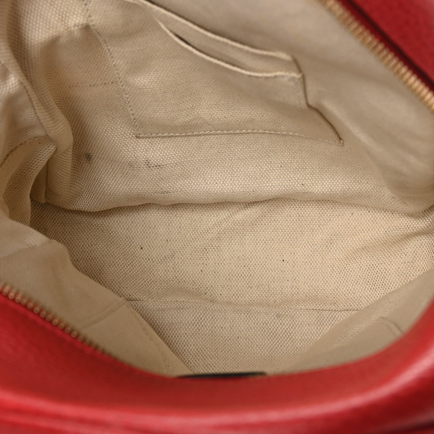 Gucci Pebbled Calfskin Soho Chain Backpack Hibiscus Red
