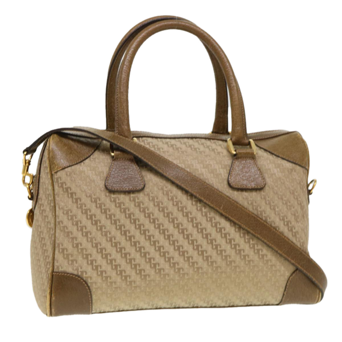 GUCCI Hand Bag Canvas 2way Beige  38861