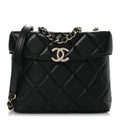 Chanel Lambskin Quilted Small Box Bag Black