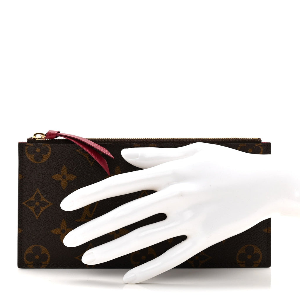 Louis Vuitton Monogram Felicie Chain Wallet Zippered Insert Fuchsia