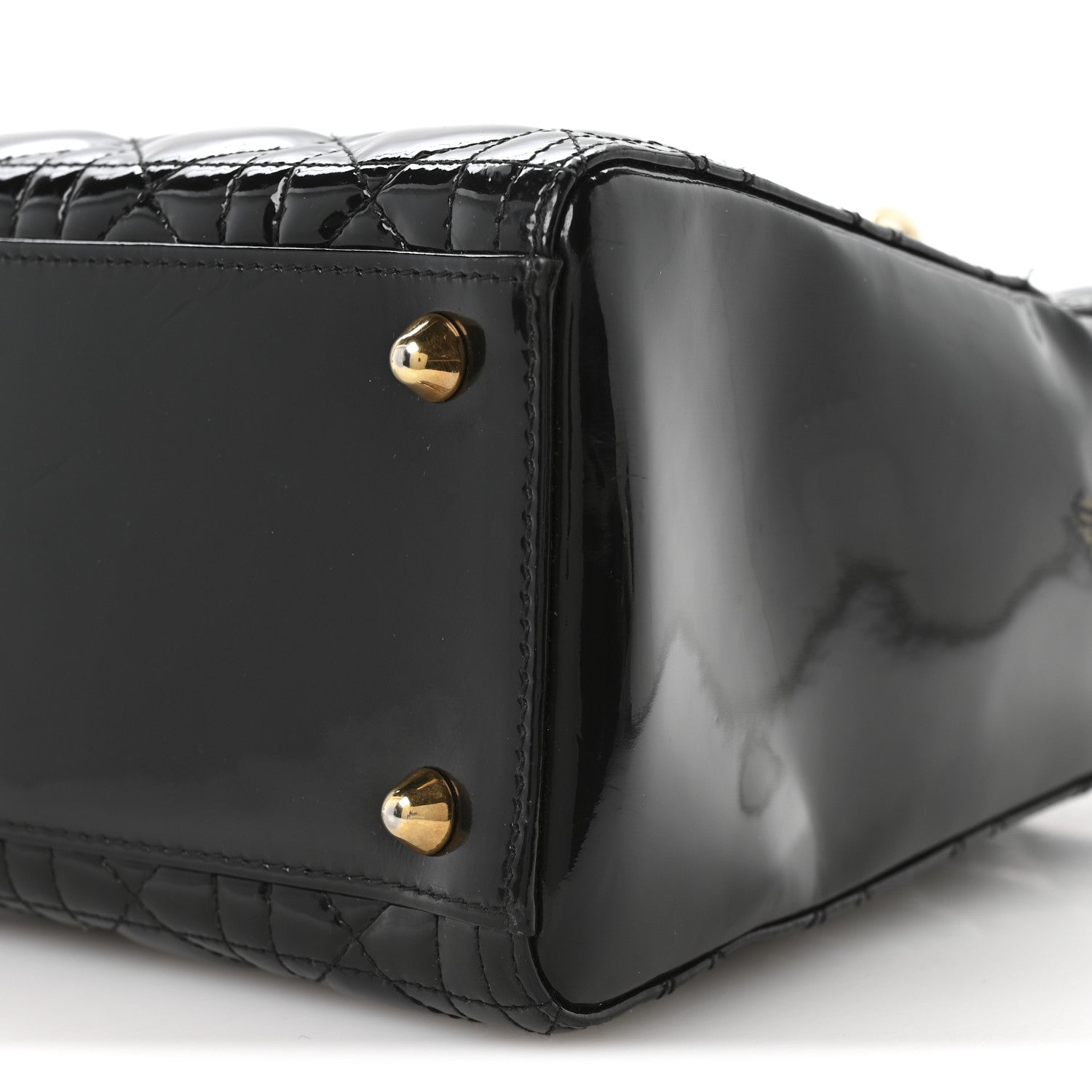 Christian Dior Patent Cannage Large Lady Dior Black