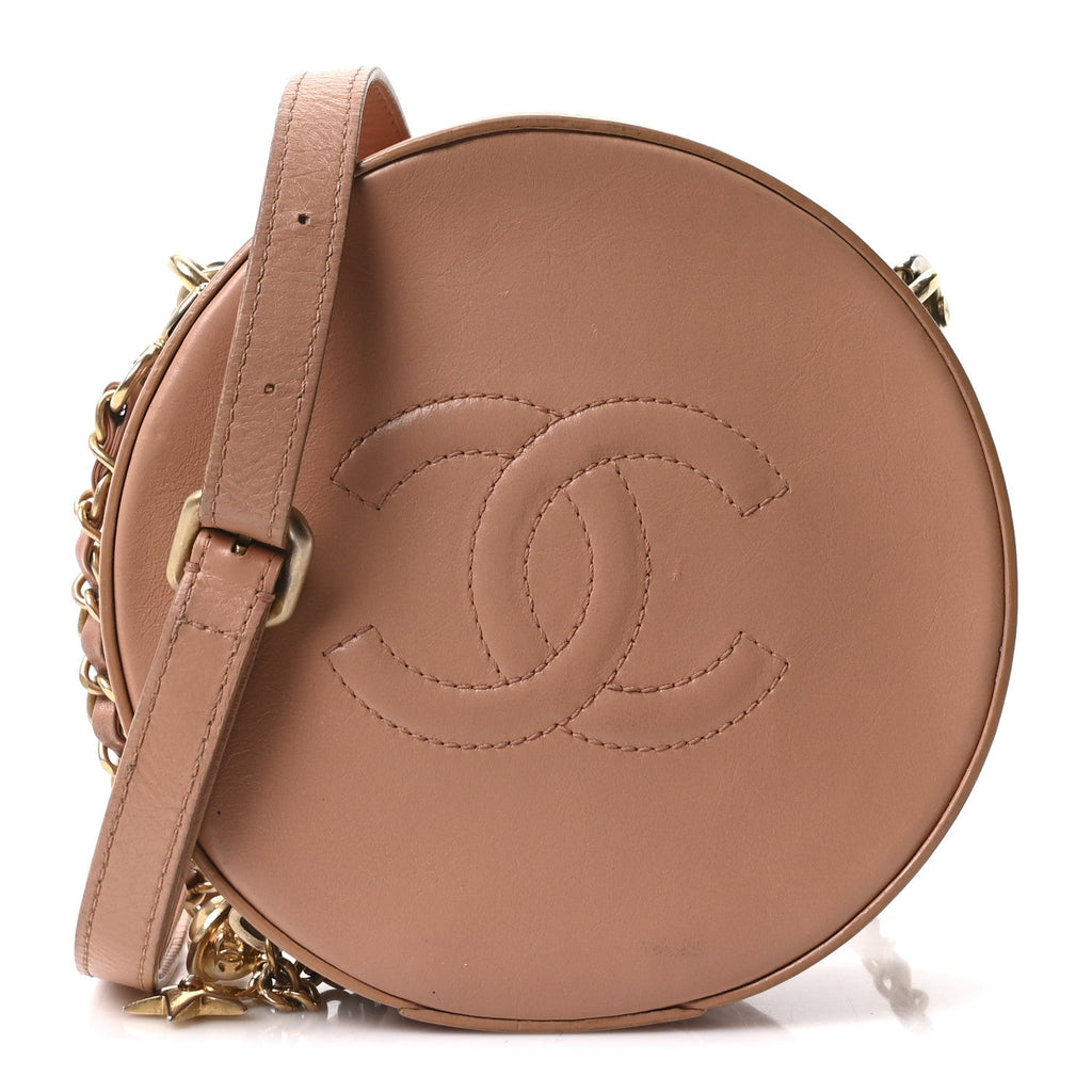 Chanel Calfskin Round As Earth Evening Bag Beige