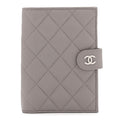 Caviar Quilted Passport Holder Grey