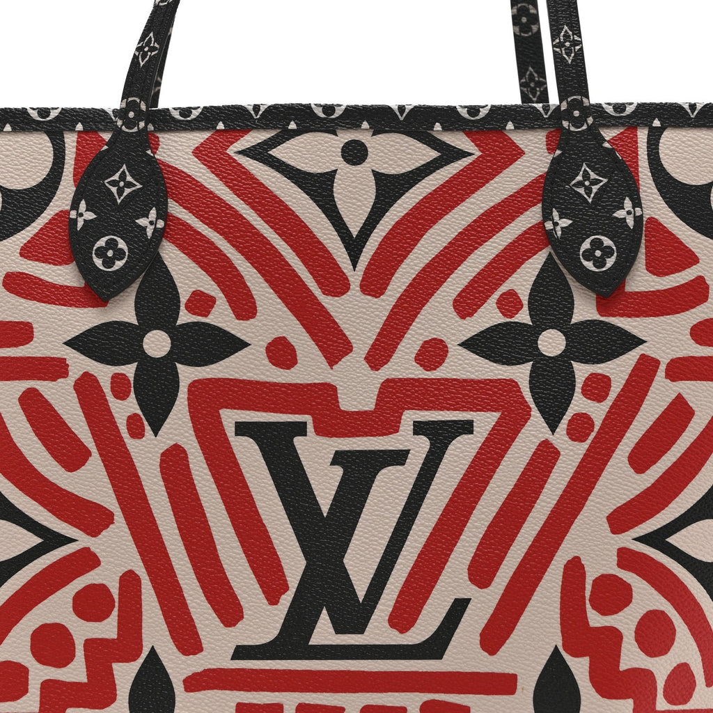 Louis Vuitton Monogram Giant Crafty Neverfull MM Creme Rouge Black
