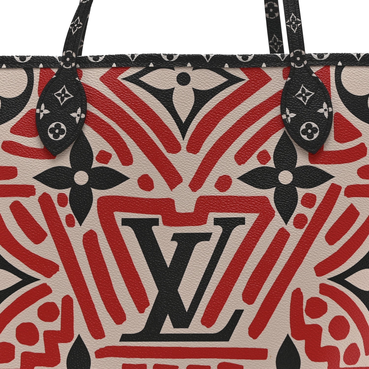 Louis Vuitton Monogram Giant Crafty Neverfull MM Creme Rouge Black