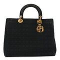 Christian Dior Nylon Cannage Large Lady Dior Black